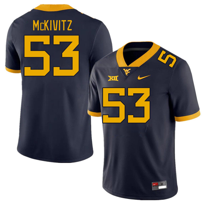 West Virginia Mountaineers #53 Colton McKivitz College Football Jerseys Stitched Sale-Navy